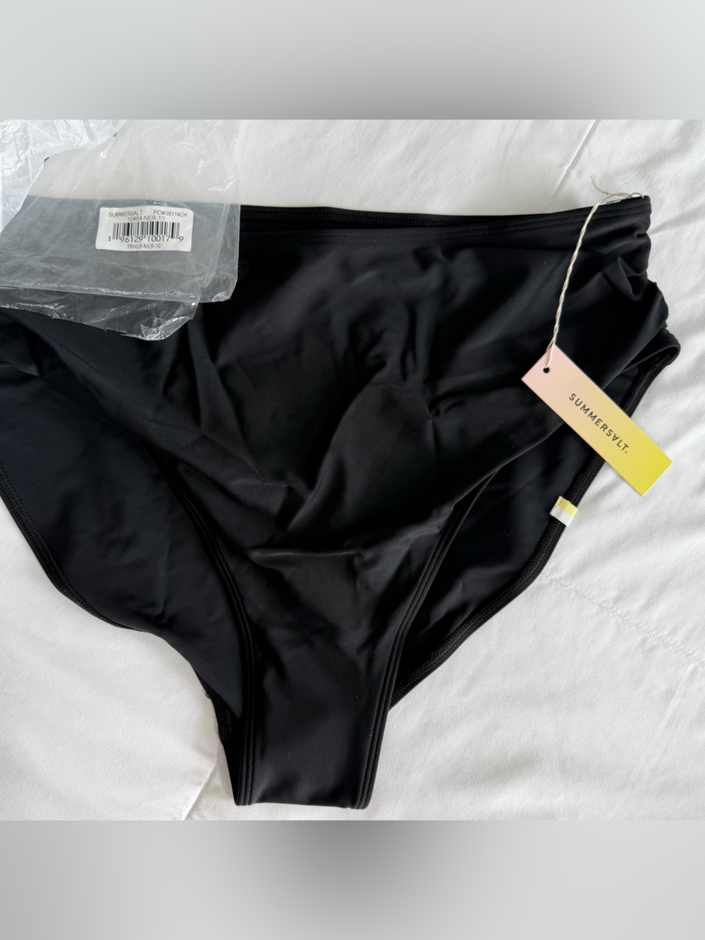summersalt Black High-Waist Bikini Brief, NWT, Size 10